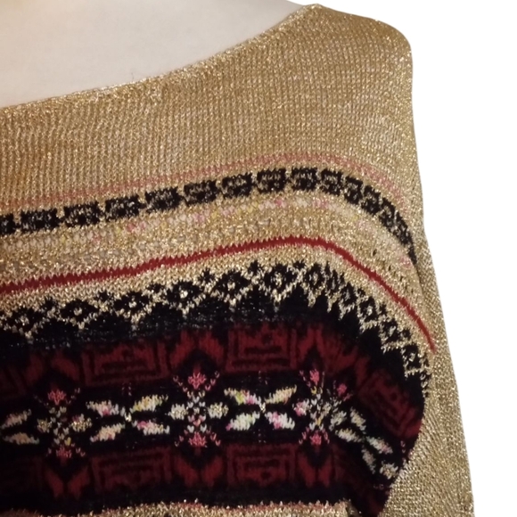 Free People Ski Lake Metallic One Shoulder Sweater Size Small - Picture 5 of 9